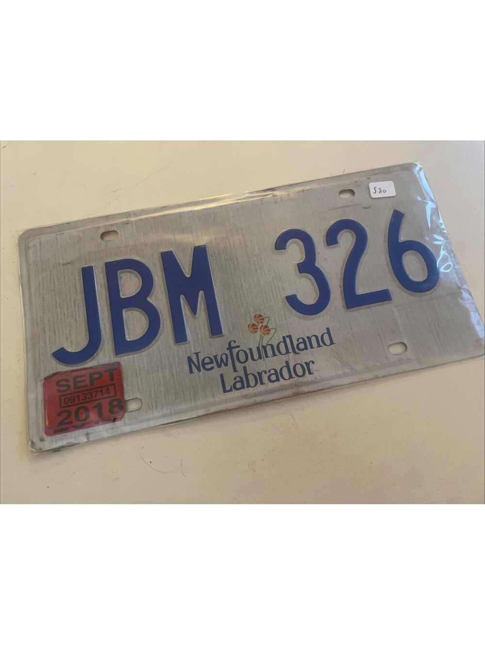 Newfoundland License Plate (Expired) Labrador JBM 326 2018